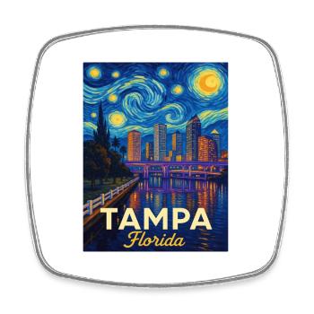 Tampa, Florida - Square fridge magnet - white - Front