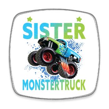 Swap Sister for Monster Truck - Square fridge magnet - white - Front