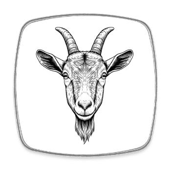 Goat - Square fridge magnet - white - Front