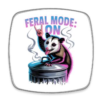 Funny Opossum - Square fridge magnet - white - Front
