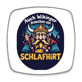 Viking Sleep Shirt Funny Saying - Square fridge magnet - white - Front