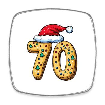 70 Number Biscuit Christmas - Square fridge magnet - white - Front