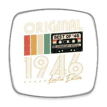 Original 1946 Vintage Birthday Retro - Square fridge magnet - white - Front
