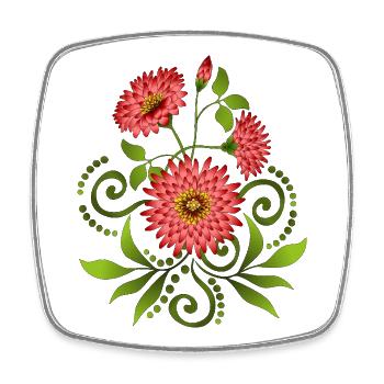 Fleur - Magnet carré - blanc - Devant