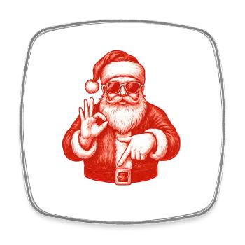 Weihnachtsmann Six Seven Meme Humor - Viereckiger Kühlschrankmagnet - Weiß - Vorne