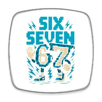 67 Pixel Flash Retro - Square fridge magnet - white - Front