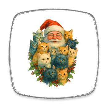 Diversité du chat Noël - Magnet carré - blanc - Devant