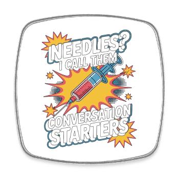 Dialysis Nurse Needles I Call Them Dialysis Worker - Square fridge magnet - white - Front