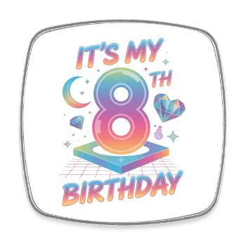 It's My 8th Birthday K-Pop Aesthetic - Viereckiger Kühlschrankmagnet - Weiß - Vorne