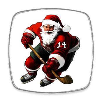 Weihnachten Eishockeyspieler - Square fridge magnet - white - Front