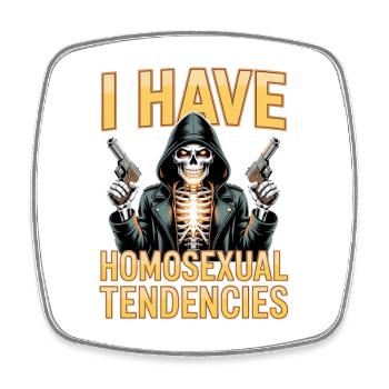 J’ai des tendances homosexuelles Bootleg inportable - Magnet carré - blanc - Devant