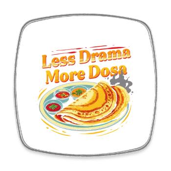 Tamil Tamilisch Sri Lanka Less Drama More Dosa - Viereckiger Kühlschrankmagnet - Weiß - Vorne