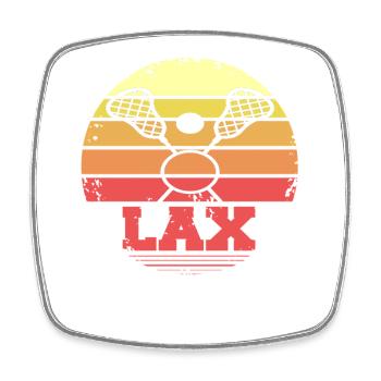 LAX Retro Vintage Lacrosse Sunset Player Style - Viereckiger Kühlschrankmagnet - Weiß - Vorne