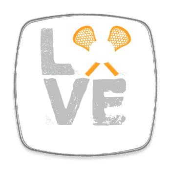 Love Lacrosse Minimal Stick Ball Sports Lifestyle - Square fridge magnet - white - Front