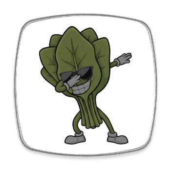 Groovy Spinach Dark Glasses - Square fridge magnet - white - Front