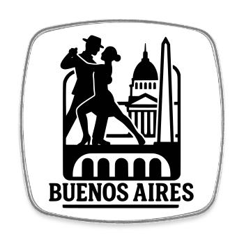 buenos aires silhouette - Viereckiger Kühlschrankmagnet - Weiß - Vorne