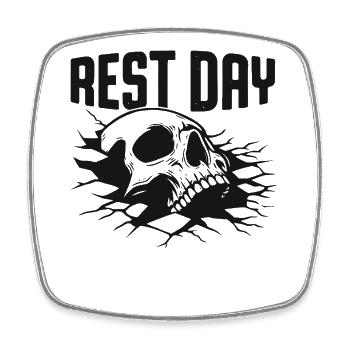 T-shirt graphique Rest Day Skull - Magnet carré - blanc - Devant