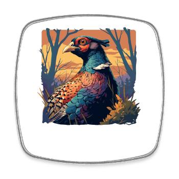 Pheasants Pheasant - Square fridge magnet - white - Front