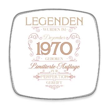 55ème Anniversaire Légende Décembre Millésime 1970 - Magnet carré - blanc - Devant