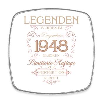 77th Birthday Legend December Vintage 1948 - Square fridge magnet - white - Front