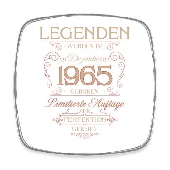 60ème Anniversaire Légende Décembre Millésime 1965 - Magnet carré - blanc - Devant