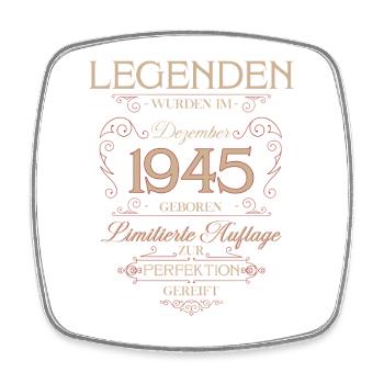 80e anniversaire Légende Décembre Né en 1945 - Magnet carré - blanc - Devant