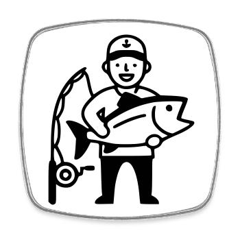 Angeln-stolzer-angler-grosser-fang-2 - Viereckiger Kühlschrankmagnet - Weiß - Vorne