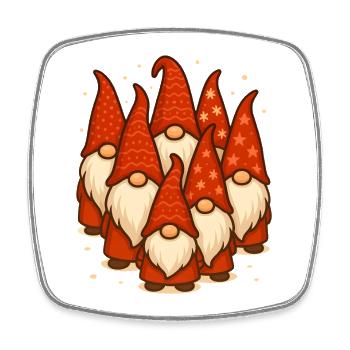 Festive Gnome Gathering for Merry Christmas Cheer - Square fridge magnet - white - Front
