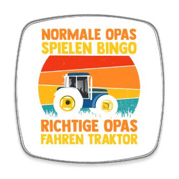 Landwirt Bauernhof Farmer Bauer Opa Großvater Trak - Viereckiger Kühlschrankmagnet - Weiß - Vorne