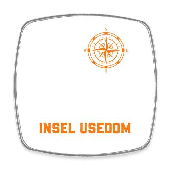 Island USEDOM BALTIC SEA Holiday Lighthouse Funny - Square fridge magnet - white - Front