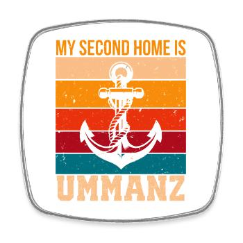 Baltic Sea holiday MY SECOND HOME IS UMMANZ - Square fridge magnet - white - Front