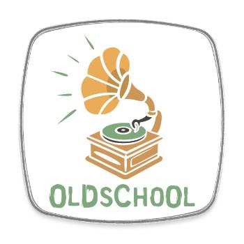 Oldschool Gramophone Retro Design - Square fridge magnet - white - Front