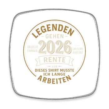 Legenden gehen 2026 in Rente Geschenk Shirt - Viereckiger Kühlschrankmagnet - Weiß - Vorne