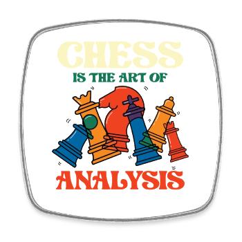Chess is the art of analysis - Square fridge magnet - white - Front
