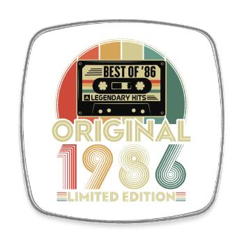 1986 Vintage Vintage Birthday Retro Gift - Square fridge magnet - white - Front