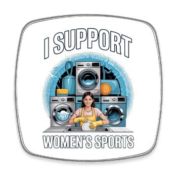 Je soutiens le bootleg inportable du sport féminin - Magnet carré - blanc - Devant