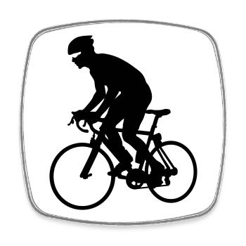 Racer - Square fridge magnet - white - Front