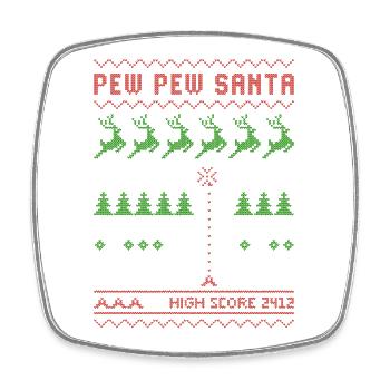Pew Pew Santa | Ballerspiel | ugly christmas - Viereckiger Kühlschrankmagnet - Weiß - Vorne