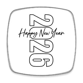 Happy New Year 2026 - Viereckiger Kühlschrankmagnet - Weiß - Vorne