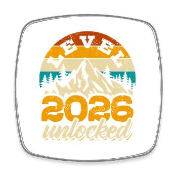 Happy New Year | Level 2026 unlocked | Gamer - Square fridge magnet - white - Front