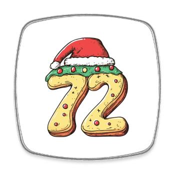 72 Number Cookie Christmas - Square fridge magnet - white - Front