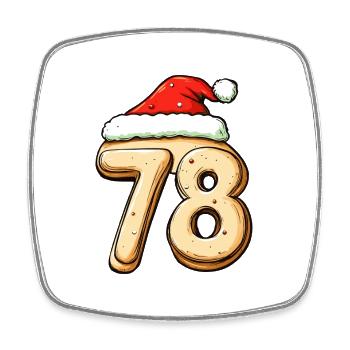 78 Number Cookie Christmas - Square fridge magnet - white - Front