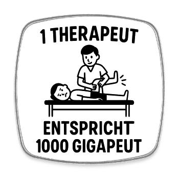 witziger physio spruch therapeut gigapeut - Viereckiger Kühlschrankmagnet - Weiß - Vorne