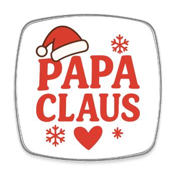 Papa Claus Weihnachtsglanz - Viereckiger Kühlschrankmagnet - Weiß - Vorne