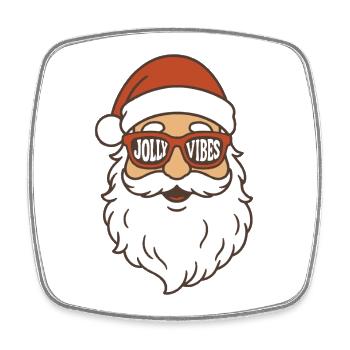 Jolly Vibes Weihnachtsmann Weihnachtsstimmung - Viereckiger Kühlschrankmagnet - Weiß - Vorne
