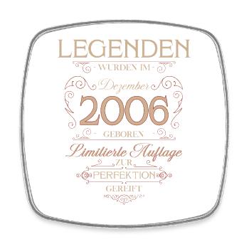 20th Birthday Legend December Vintage 2006 - Square fridge magnet - white - Front