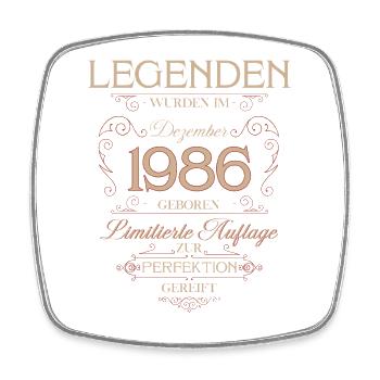 40ème Anniversaire Légende Décembre Millésime 1986 - Magnet carré - blanc - Devant