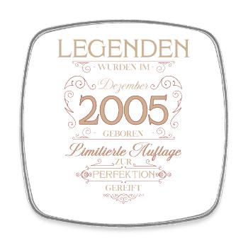 20. Geburtstag Legende Dezember Jahrgang 2005 - Viereckiger Kühlschrankmagnet - Weiß - Vorne