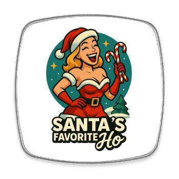 Le design de Noël Ho Funny préféré du Père Noël - Magnet carré - blanc - Devant
