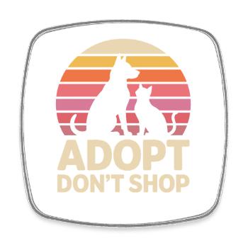 Adopt Don't Shop: Tierliebe Statement - Viereckiger Kühlschrankmagnet - Weiß - Vorne